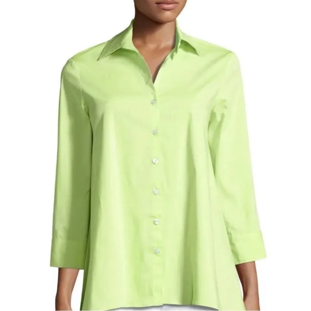 Finley Lime Green Trapeze 3/4 Sleeve Tunic Top Shirt XL